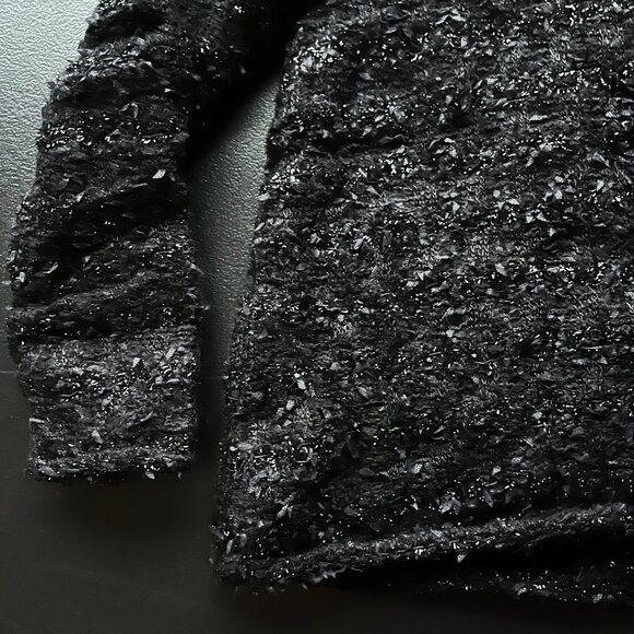 NWT Balenciaga Tweed Knit Sweater Black Wool Back Button Up Quarter Sleeves - Picture 10 of 10